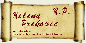 Milena Preković vizit kartica